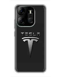 Чохол для TECNO Spark Go 2023 (BF7) з картинкою «Сталевий логотип Tesla»