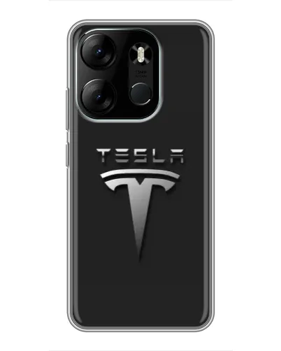 Чехол для TECNO Spark Go 2023 (BF7) с картинкой «Стальной логотип Tesla» Чехол для TECNO Spark Go 2023 (BF7) с картинкой «Стальной логотип Tesla»