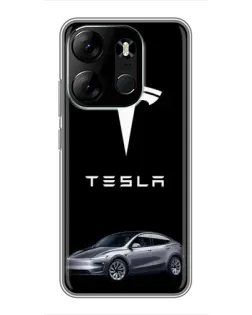 Чохол для TECNO Spark Go 2023 (BF7) з картинкою «Tesla Model Y»