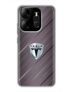 Чохол для TECNO Spark Go 2023 (BF7) з картинкою «Металева текстура Tesla»