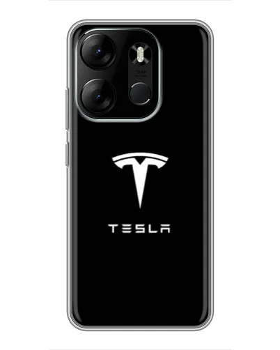 Чехол для TECNO Spark Go 2023 (BF7) с картинкой «Tesla White Logo» Чехол для TECNO Spark Go 2023 (BF7) с картинкой «Tesla White Logo»