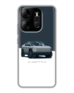 Чохол для TECNO Spark Go 2023 (BF7) з картинкою «Сріблястий Cybertruck Tesla»