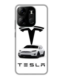 Чохол для TECNO Spark Go 2023 (BF7) з картинкою «Tesla White Style»
