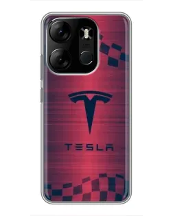 Чохол для TECNO Spark Go 2023 (BF7) з картинкою «Тесла червоний карбон»