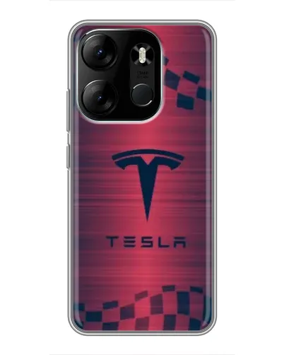 Чехол для TECNO Spark Go 2023 (BF7) с картинкой «Тесла красный карбон» Чехол для TECNO Spark Go 2023 (BF7) с картинкой «Тесла красный карбон»