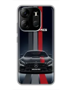 Чехол для TECNO Spark Go 2023 (BF7) с картинкой «Mercedes — белый карбон»