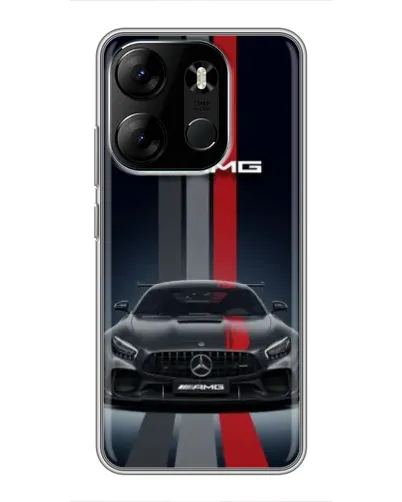 Чехол для TECNO Spark Go 2023 (BF7) с картинкой «Mercedes — белый карбон»