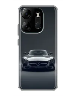 Чехол для TECNO Spark Go 2023 (BF7) с картинкой «Mercedes на черном»