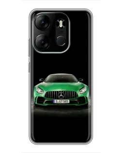 Чехол для TECNO Spark Go 2023 (BF7) с картинкой «Mercedes — неоновый лого»