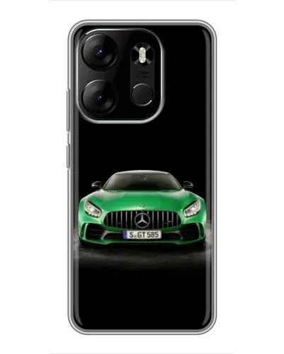 Чехол для TECNO Spark Go 2023 (BF7) с картинкой «Mercedes — неоновый лого»