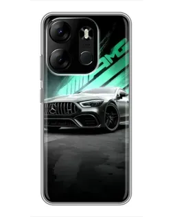 Чехол для TECNO Spark Go 2023 (BF7) с картинкой «Темный Mercedes AMG»