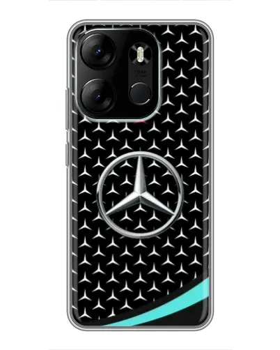 Чехол для TECNO Spark Go 2023 (BF7) с картинкой «Mercedes — бирюзовый акцент»