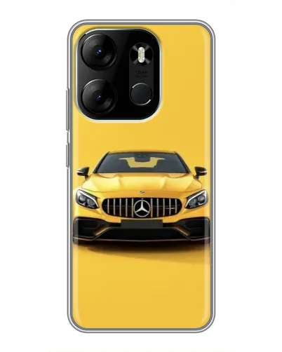 Чехол для TECNO Spark Go 2023 (BF7) с картинкой «Желтый Mercedes GT»