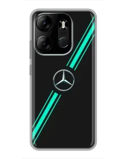 Чехол для TECNO Spark Go 2023 (BF7) с картинкой «Спортивные линии Mercedes»