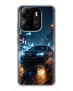Чохол для TECNO Spark Go 2023 (BF7) з картинкою «Нічне місто та Audi»