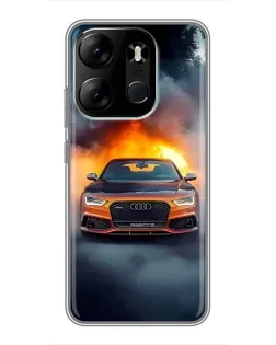 Чохол для TECNO Spark Go 2023 (BF7) з картинкою «Audi у вогняному диму»