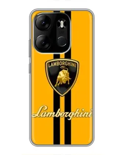 Чехол для TECNO Spark Go 2023 (BF7) с картинкой «Lamborghini Stripe желтый»