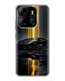 Чехол для TECNO Spark Go 2023 (BF7) с картинкой «Ночной Lamborghini драйв»