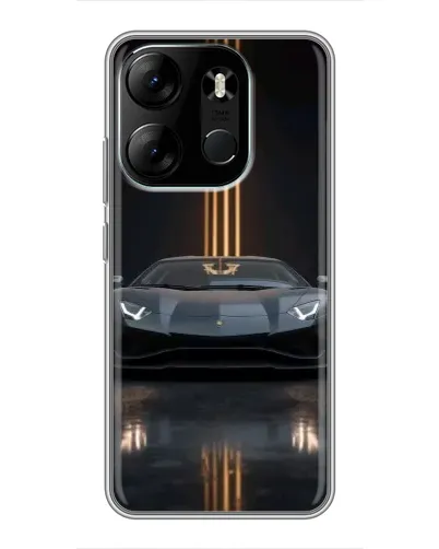 Чехол для TECNO Spark Go 2023 (BF7) с картинкой «Lamborghini золотые линии»