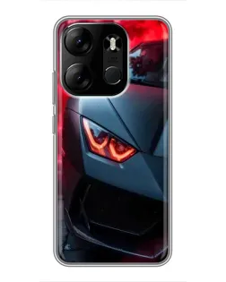 Чехол для TECNO Spark Go 2023 (BF7) с картинкой «Lamborghini красное сияние»