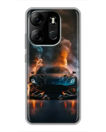Чехол для TECNO Spark Go 2023 (BF7) с картинкой «Lamborghini дымная эстетика»