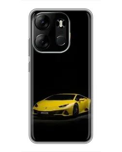 Чехол для TECNO Spark Go 2023 (BF7) с картинкой «Lamborghini желтый акцент»