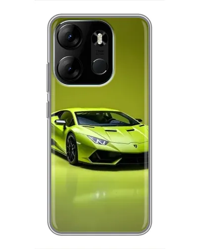Чехол для TECNO Spark Go 2023 (BF7) с картинкой «Салатовый Lamborghini Huracan»