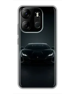 Чехол для TECNO Spark Go 2023 (BF7) с картинкой «Черный Lamborghini Aventador»