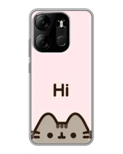 Чехол для TECNO Spark Go 2023 (BF7) с картинкой «Пушин говорит Hi» Чехол для TECNO Spark Go 2023 (BF7) с картинкой «Пушин говорит Hi»