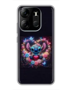 Чохол для TECNO Spark Go 2023 (BF7) з картинкою «Stitch у квітах»