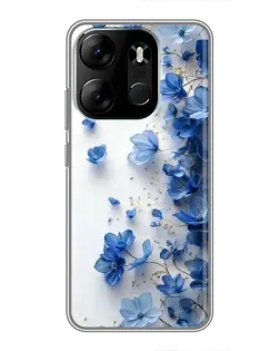 Чохол для TECNO Spark Go 2023 (BF7) з картинкою «Блакитний квітковий каскад»