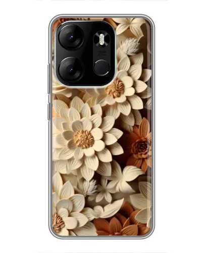 Чохол для TECNO Spark Go 2023 (BF7) з картинкою «Бежевий флористичний декор» Чохол для TECNO Spark Go 2023 (BF7) з картинкою «Бежевий флористичний декор»