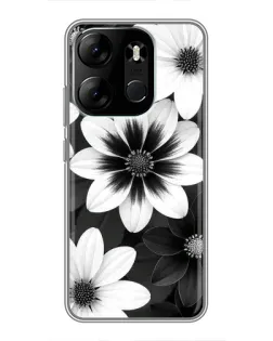 Чохол для TECNO Spark Go 2023 (BF7) з картинкою «Монохромні айстри»