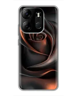 Чохол для TECNO Spark Go 2023 (BF7) з картинкою «Шовкова чорна троянда»