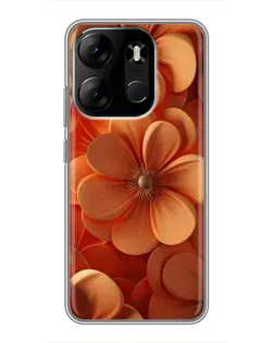 Чохол для TECNO Spark Go 2023 (BF7) з картинкою «Помаранчева макро квітка»