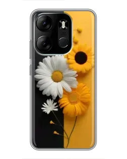 Чохол для TECNO Spark Go 2023 (BF7) з картинкою «Соняшник та ромашка»