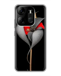 Чохол для TECNO Spark Go 2023 (BF7) з картинкою «Срібна фантазійна квітка»