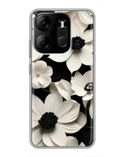 Чохол для TECNO Spark Go 2023 (BF7) з картинкою «Об'ємні білі квіти»