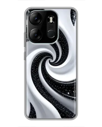 Чехол для TECNO Spark Go 2023 (BF7) с картинкой «Черно-белая спираль»