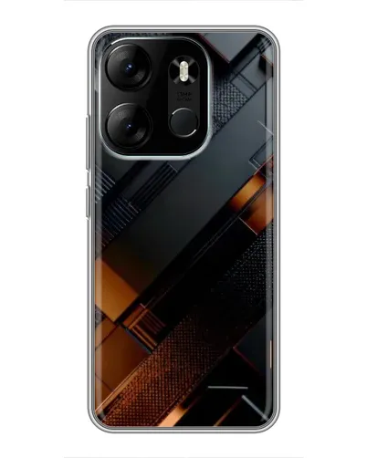 Чехол для TECNO Spark Go 2023 (BF7) с картинкой «Черные геометрические блоки»