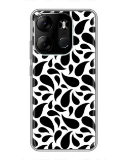 Чехол для TECNO Spark Go 2023 (BF7) с картинкой «Контрастные черные капли»