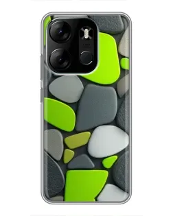 Чехол для TECNO Spark Go 2023 (BF7) с картинкой «Яркая неоновая галька»