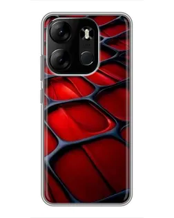 Чехол для TECNO Spark Go 2023 (BF7) с картинкой «Красная глянцевая сетка»