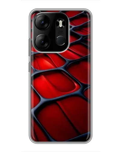 Чехол для TECNO Spark Go 2023 (BF7) с картинкой «Красная глянцевая сетка»