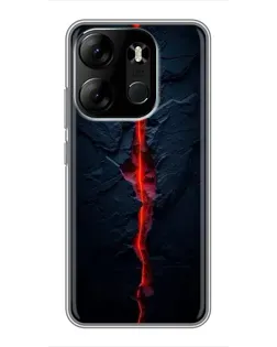 Чехол для TECNO Spark Go 2023 (BF7) с картинкой «Kрасная лавовая трещина»