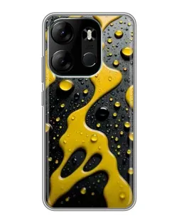 Чехол для TECNO Spark Go 2023 (BF7) с картинкой «Жидкое желтое золото»