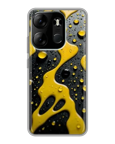 Чехол для TECNO Spark Go 2023 (BF7) с картинкой «Жидкое желтое золото»