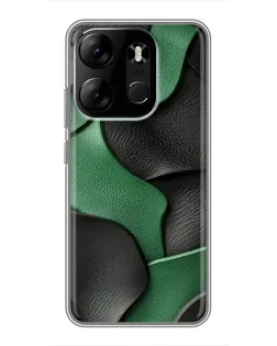 Чехол для TECNO Spark Go 2023 (BF7) с картинкой «Зеленые кожаные волны»