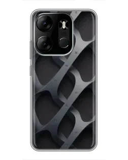 Чехол для TECNO Spark Go 2023 (BF7) с картинкой «Объемное серое плетение»