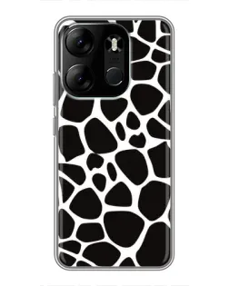 Чехол для TECNO Spark Go 2023 (BF7) с картинкой «Черно-белый жираф»